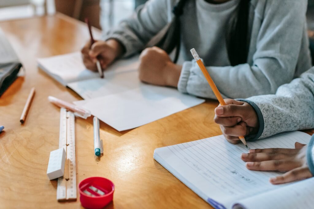 A guide working one-on-one with a student